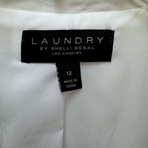 Nordstrom Laundry by Shelli Segal Size 12 Short Sleeve Linen Blend Blazer - Picture 6 of 7